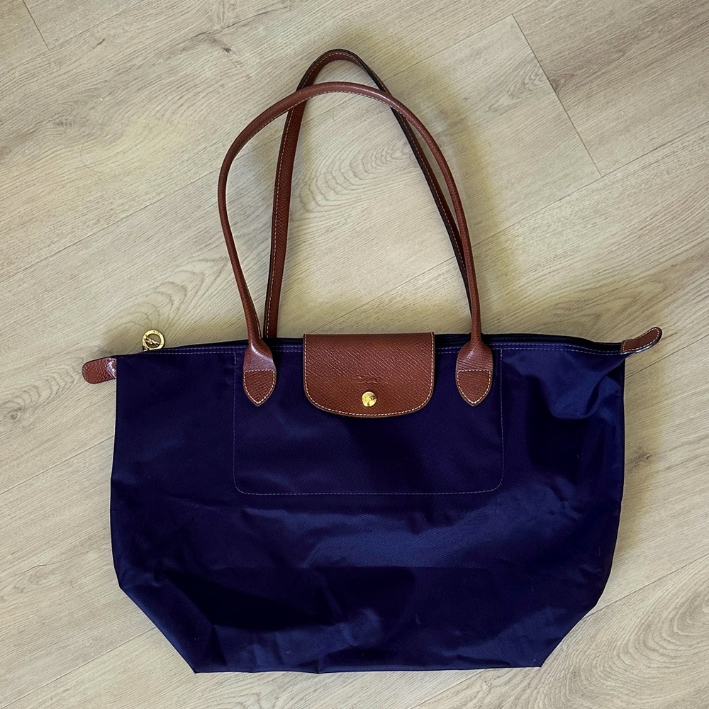 Longchamp Le Pliage Purple Travel Tote Bag EUC